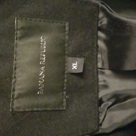 Black Men's Banana Republic wool peacoat - Picture 2 of 7